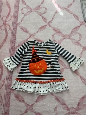 The Bailey Boys brand Halloween Pumpkin Stripe Dress
